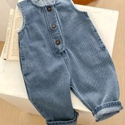 Resim 100% Pamuk Kız Çocuk Günlük Kot Tulum - Yumuşak Mavi Püskül Etek & Klasik Beş Cep Tasarımı, 0-4 Yaş İçin Sıcak Kışlık Romper (Büyük Beden Önerilir) | Makinede Yıkanabilir Günlük Oyun Kıyafeti ve Özel Günler İçin, Nefes Alabilen Kumaş, Dış Mekan Kullanımına Uygun 