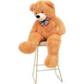 Resim Sevimli Papyonlu Büyük Peluş Ayıcık, 130 cm- % 100 Yerli, Pelüş Ayı Sevgiliye ÖZEL 