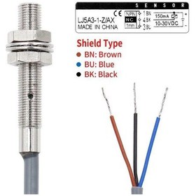 Resim LJ5A3-1-Z/AX 6-36V 1mm NPN NC Endüktif Mesafe Sensörü 