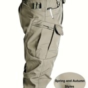 Resim Erkekler için taktiksel kargo outdoor yürüyüş pantolonu, geniş kesim, balıkçılık, koşu, antrenman ve günlük kullanım ince iş kıyafeti, erkek spor casual iş kıyafeti, çok cepli dayanıklı büyük kapasiteli 7'li pantolon 