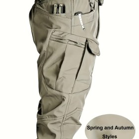 Resim Erkekler için taktiksel kargo outdoor yürüyüş pantolonu, geniş kesim, balıkçılık, koşu, antrenman ve günlük kullanım ince iş kıyafeti, erkek spor casual iş kıyafeti, çok cepli dayanıklı büyük kapasiteli 7'li pantolon 
