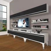 Resim Decoraktiv Ekoflex 8y Mdf Silver Tv Ünitesi Tv Sehpası - Beyaz - Siyah 