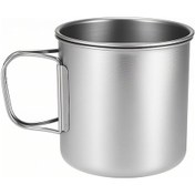 Resim Youmex Hafif Ve Dayanıklı 650ml Titan Çelik Seyahat Bardağı - Katlanabilir Kulplu, Kokusuz Gümüş 