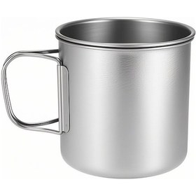 Resim Youmex Hafif Ve Dayanıklı 650ml Titan Çelik Seyahat Bardağı - Katlanabilir Kulplu, Kokusuz Gümüş 