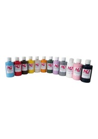 Resim M1 Art Vernikli Akrilik Boya 140 ML 12'li Set Ana Renkler 