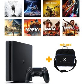 Resim Sony PlayStation 4 Slim 500GB + 8 Dijital Oyun + Tek Kol + ConsoleX Çanta (Yenilenmiş) 