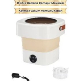 Resim Eser Ticarett 11 Litre Katlanabilir Mini Çamaşır Makinesi | Taşınabilir, Sessiz, Vakum Tabanlı Pratik Yıkama 