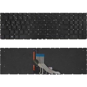 Resim Hp Uyumlu 15-dw1000nt 8ke20ea , 15-dw1001nt 8ke21ea Klavye Tr Işıklı Siyah 