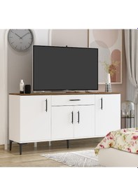 Resim Laura Konsol, Tv Sehpası, Tv Ünitesi, Kahve Köşesi, Banyo Dolabı, Çok Amaçlı Dolap Beyaz - Kemençe 