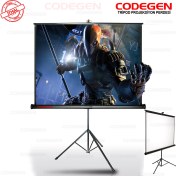 Resim Codegen TX-24 240x200 cm Tripod Ayaklı Taşınabilir Manuel Projeksiyon Perdesi (Arkası Siyah Fonlu) 