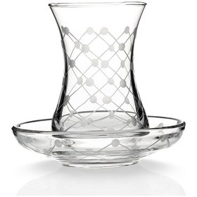 Resim Kcd Fileli 12 Parça 6 Kişilik Çay Takımı Gri 