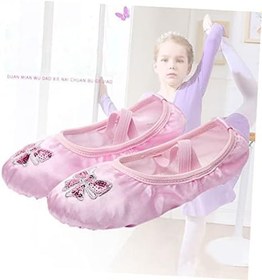 Resim Dans Için Yoga Ayakkabıları Sivri Ayakkabı Terlik Bale Daireler Bale Terlikleri Jimnastik Yoga Ayakkabıları Tek Bale Ayakkabıları Lirik Ayakkabı Bale Ayakları Kız Çocuk Kurdele 