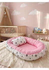 Resim Babynest Yer Yatağı Yıldızlı Pembe Bebeciden 