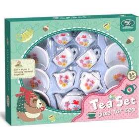 Resim 17 Parça Seramik Çay Seti 04803 Çiçek Desenli 