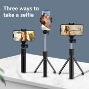 Resim 3-Yollu Selfie Çubuğu ile Dolgu Işığı - Seyahat, Canlı Yayın ve Video Kaydı için Çok Yönlü Tripod - Siyah, Taşınabilir ve Ayarlanabilir, Selfie Ekipmanı | Ayarlanabilir Tripod | Dayanıklı Yapı, Selfie Çubuğu 
