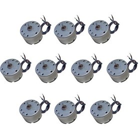 Resim 10 Adet 30cm Kablo Lehimli 6v Dc Motor Hobi Oyuncak Elektrik Deney Motoru 