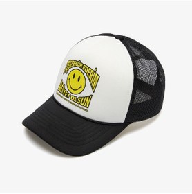 Resim Market X Hoss Smiley Trucker Hat Erkek Beyaz Şapka Düz Marketsmıley Beyaz 
