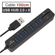 Resim 6 Port Usb Microsd Tf Sd Çoklayıcı Hub 4691A Kart Okuyucu Laptop 