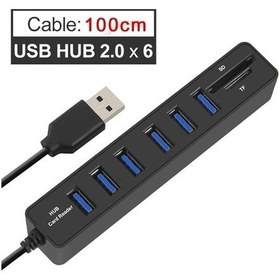 Resim 6 Port Usb Microsd Tf Sd Çoklayıcı Hub 4691A Kart Okuyucu Laptop 