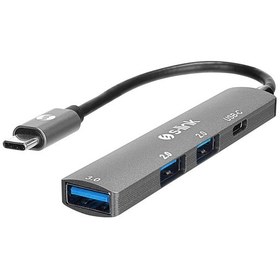 Resim S-link Swv-usbc023 4in1 Gri Metal Type-c Hub: Usb 3.0, 2x Usb 2.0 Ve Pd Şarj Adaptör 