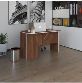 Resim Kenzlife Ofis Masası Yoko Ono Cvz Sağ 75 120 80 Kilitli Kapaklı Dolap Eşkenar Bilgisayar Çalışma Masası 