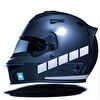 Resim Çınar Extreme Şerit Tasarımlı Yaldızlı Gümüş Motosiklet Kask Sticker 