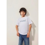 Resim Mavi Baskılı Logo Erkek Çocuk T-shirt M6610286-620 