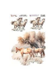 Resim Pirinç Dekopaj Kağıdı 30x42cm Pt-1428 Atlar 