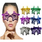 Resim Metalize Ekstra Parlak Yıldız Panjur Parti Gözlüğü 6 Renk 6 Adet 