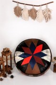 Resim Ottoman Pouffe İskandinav El Yapımı Hakiki Kuzu Derisi Bohem Bahçe Balkon Bungalov Puf Minder 60x30cm(DOLGULU) 