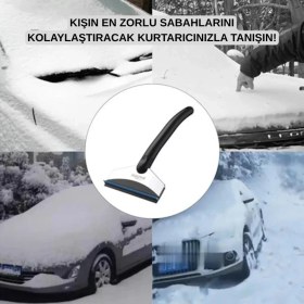 Resim Polham 25CM Ergonomik Araç Camı Kar Kazıyıcı, Çizik Yapmaz, Eli Yormaz Pratik Kar ve Buz Kazıyıcı 