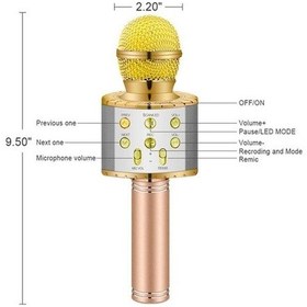 Resim Besthome1 Pink Ws858l Kablosuz Mikrofon: Led Işıklı, 1200mah Pil, Hafıza Destekli Karaoke Cihazı 