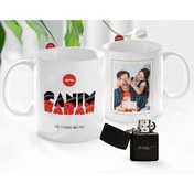 Resim Bk Gift Kişiye Özel Babalar Günü Hediyesi Fotoğraflı Kupa Bardak Ve Benzinli Çakmak Seti-32 