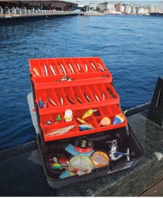 Resim Kaptan Super Bag Asr-5038 16'' Şeffaf Kapaklı Balıkçı Takım Çantası Turuncu 