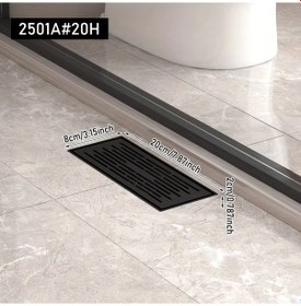 Resim Willowhaven Siyah 2501a 20h Ticari Konut Duş Tahliyesi Paslanmaz Otomatik Açılır Koku Önleyici 