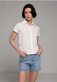 Resim Colin's Regular Fit Yüksel Bel Düz Kadın Light İndigo Denim Jean Şort 