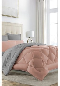 Resim Alla Turca Çift Taraflı Lux Silikon Yorgan - Çift Kişilik Özel Çantalı Pudra-gri 