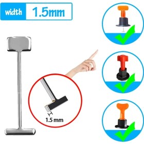 Resim Mingjin Shop 1 Tipa 1,5 mm Stili 150 Adet Adet Yedek Çelik Iğneler Seramik Karo Tesviye Sistemi Klipler Takozlar Paspayı Yer Karosu Döşeme Inşaat Araçları (Yurt Dışından) 