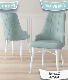 Resim Canisa Concept Neta Serisi, 1.sınıf Babyface Kumaş Su Yeşili Sandalye, Beyaz Gürgen Ayak 