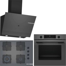 Resim Bosch Gri 3 Lü Ankastre Set 469 ( HUA717BN0T - POP7C9P30O - DWK67PJ70T ) 67CM Ocak - Buhar Destekli - 