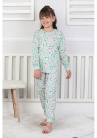 Resim Cute Avocado Desenli Kız Çocuk Pijama Takımı Yeşil 