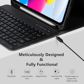 Resim UnDePlus iPad Pro 11inç M4/M5 ile uyumlu Kılıf Kablosuz Klavyeli Case Mobax 2024/2025 