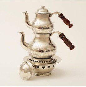 Resim İşlemeli Küçük Ağır Çaydanlık Beyaz 