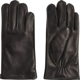 Resim Calvin Klein STITCHED LEATHER GLO Erkek Siyah Eldiven 