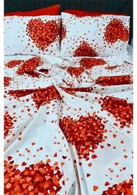 Resim Beyaz Kalpli %100 Pamuk Çift Kişilik Nevresim Takımı Çarşaflı Yatak Örtüsü Olarak Da Kullanılır Çok Renkli 