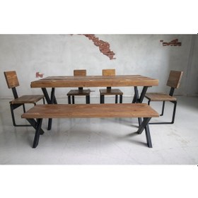 Resim Deryawood Deryawood Masif Ağaç Mutfak Masası Takımı 