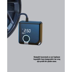 Resim Type-C Şarj Girişli Taşınabilir Elektrikli Hava Pompası 