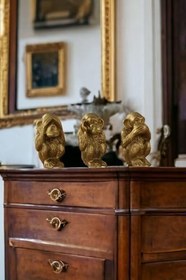 Resim Biblo Dekoratif Heykel 3 Maymun Biblosu Altın Model 32 8682874853610 