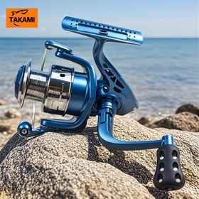 Resim Takami AB Serisi 2000-6000 Paslanmaz Çelik Makaralı ve Katlanır Kollu Dalgıç Olta Makarası - Tuzlu Su & Tatlı Su Ağır Hizmet Tipi, Ergonomik Sap, Pas Dirençli, Pürüzsüz Sürüş Sistemi Büyük Oyun Balıkları İçin (Mavi/Siyah) - Surf Casting, Tonbalığı, Marlin, Köpekbalığı Avı için İdeal, Şık Tasarım, Dayanıklı Yapım, Profesyonel Balıkçılar 