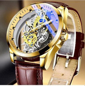 Resim Lüks Erkek İş Saatleri Erkekler Gümüş Paslanmaz Çelik Kuvars İzle Erkek Brown Gold Altın 
